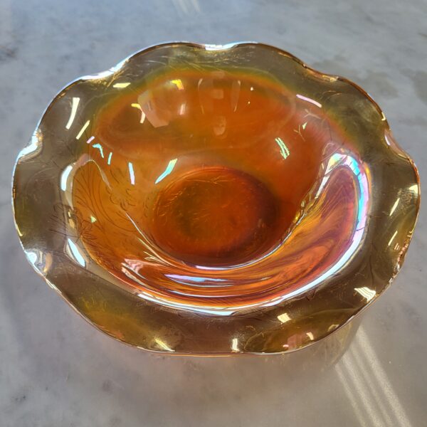 rose carnival glass bowl