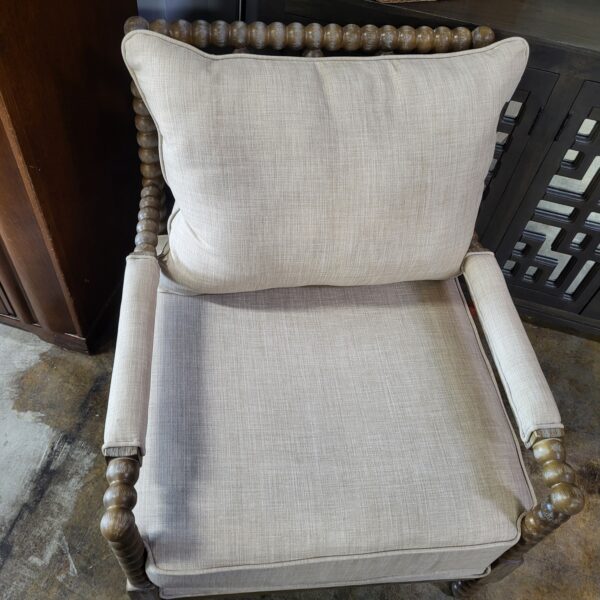 cream wood accent chair