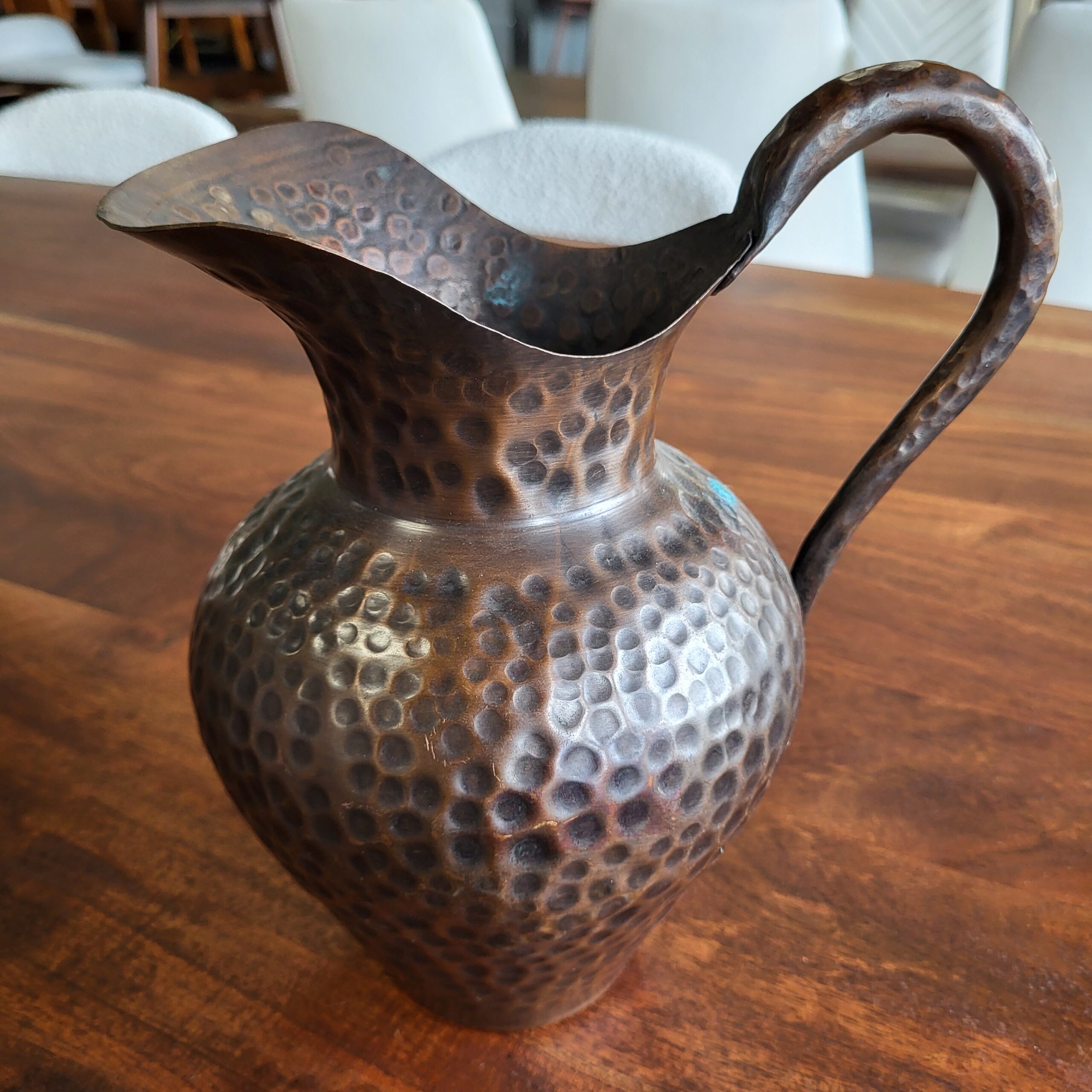 hammered copper pitcher