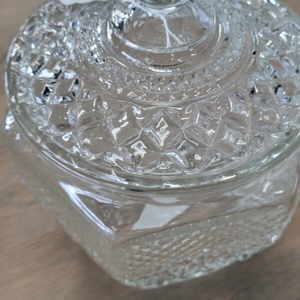 large vintage glass canister w/ final lid