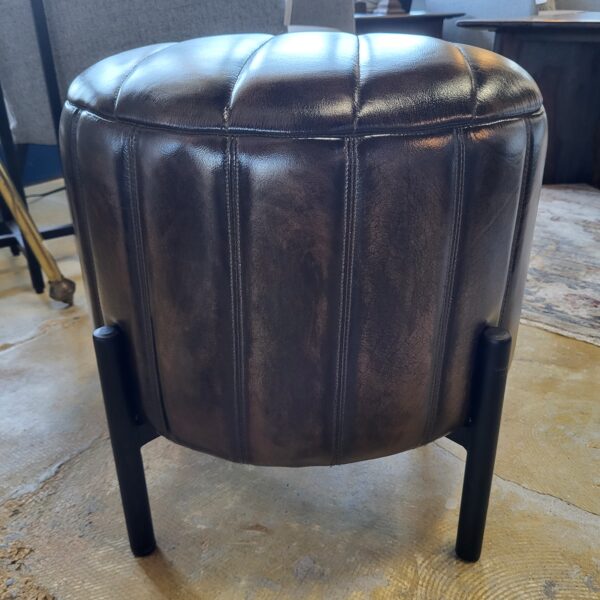 chocolate leather ottoman