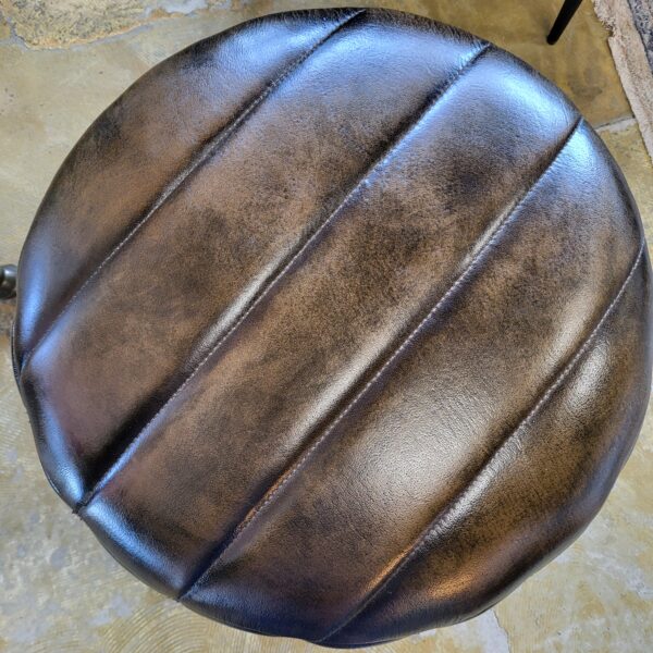 chocolate leather ottoman