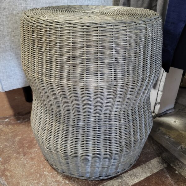 grey rattan accent table