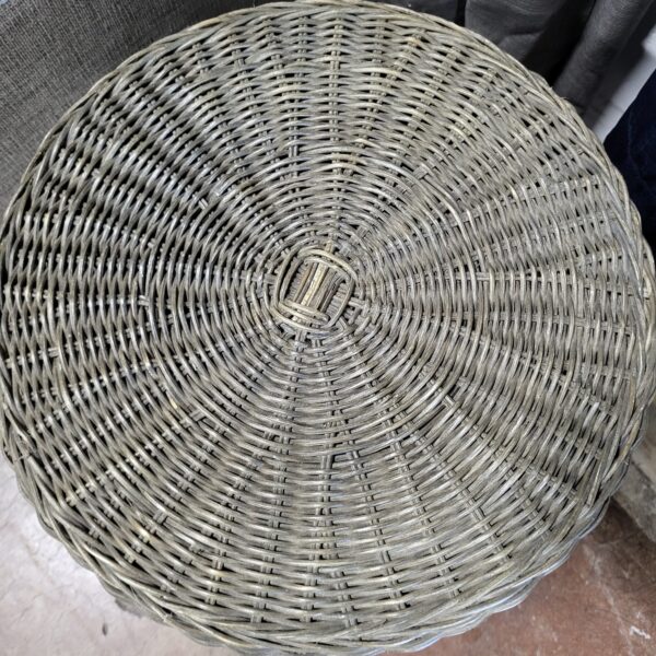 grey rattan accent table