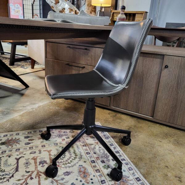 grey faux leather desk chair