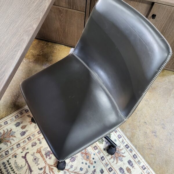 grey faux leather desk chair