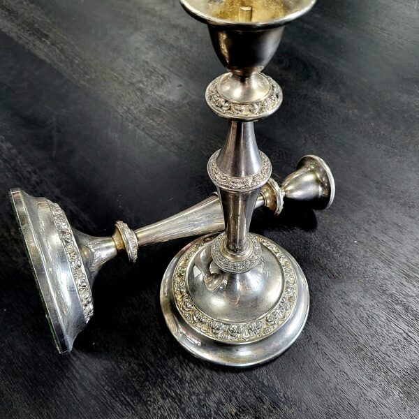 silver candlesticks vintage