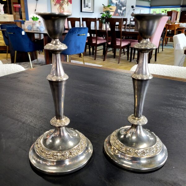 silver candlesticks vintage