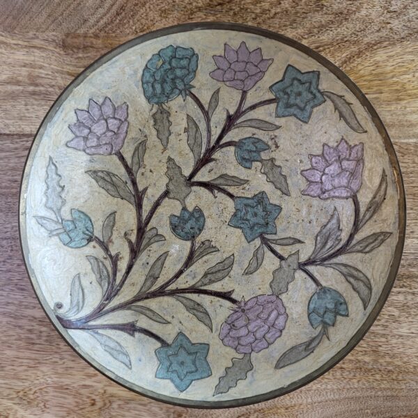 floral brass fruit tray