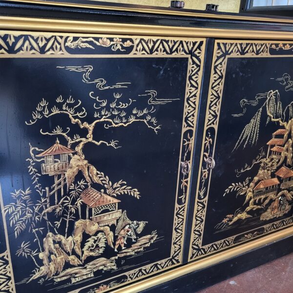 drexel asian motif display cabinet