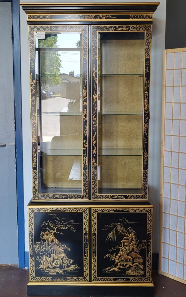 drexel asian motif display cabinet