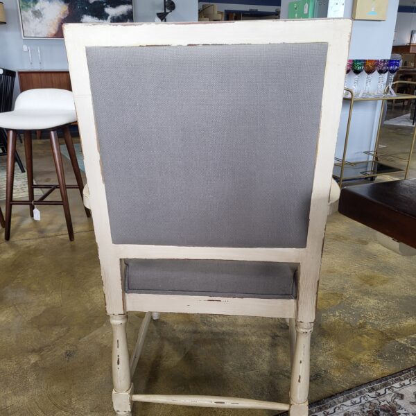 pair of grey/off white arm chairs