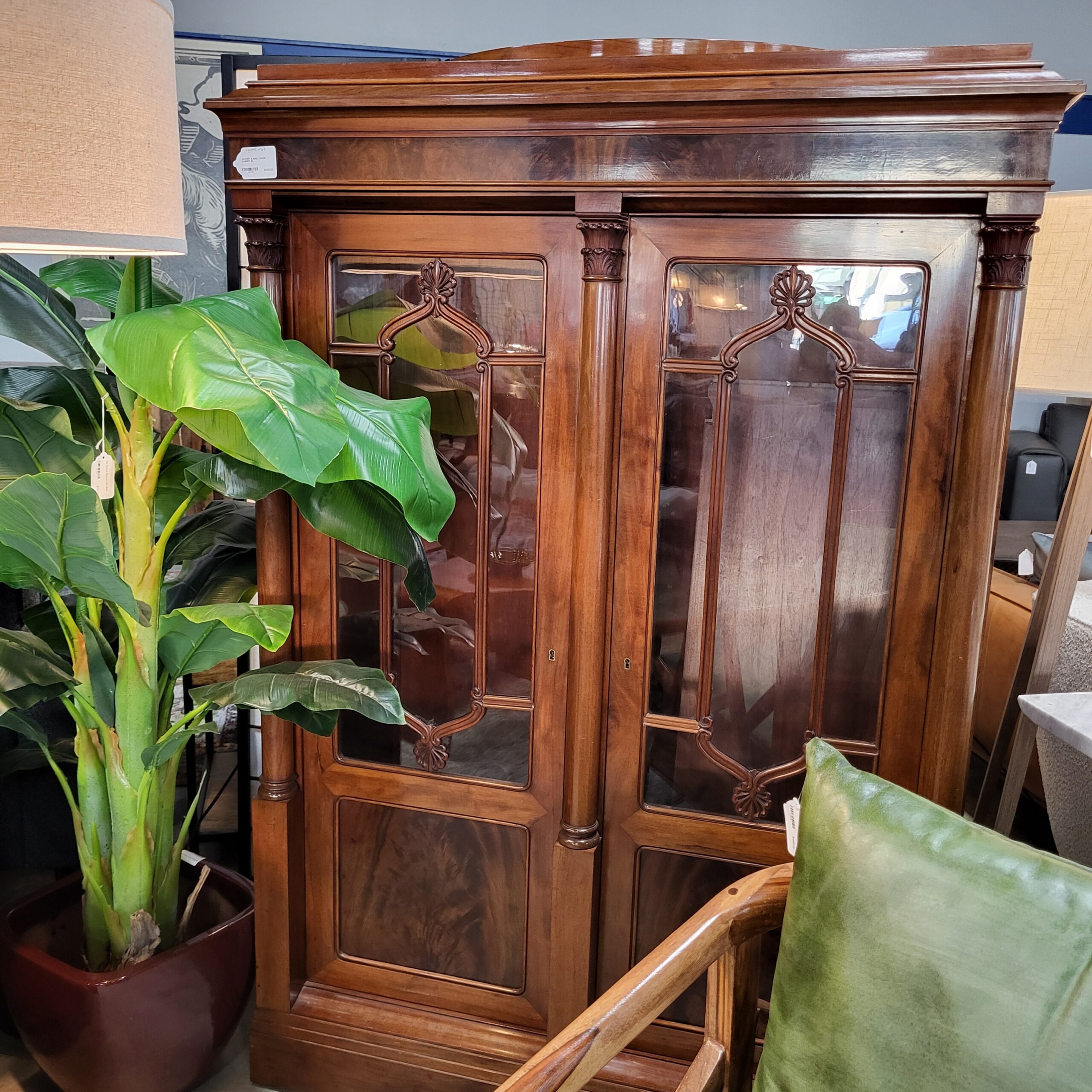 hickory & burl 2 door cabinet