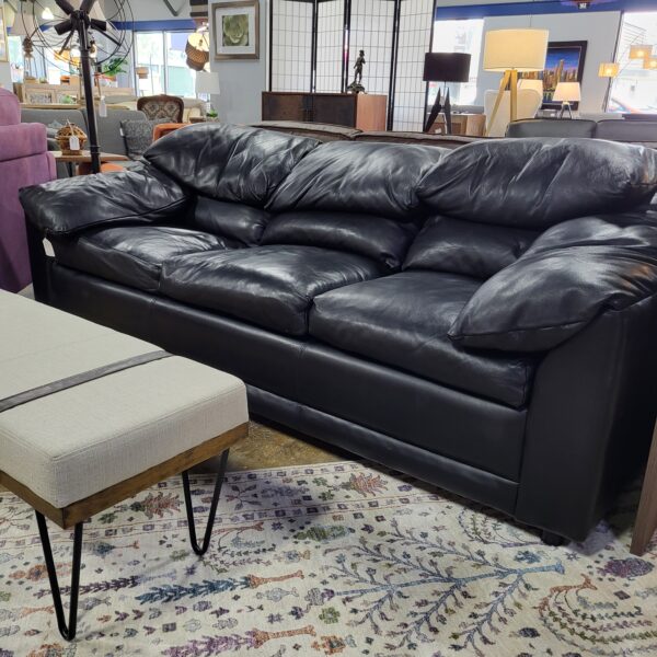 krause's black leather/down sofa