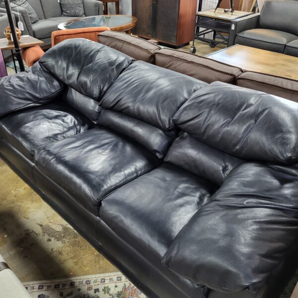 krause's black leather/down sofa