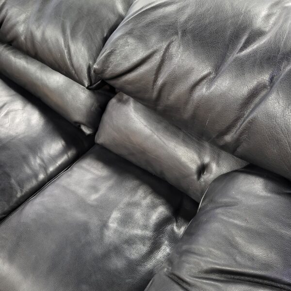 krause's black leather/down sofa