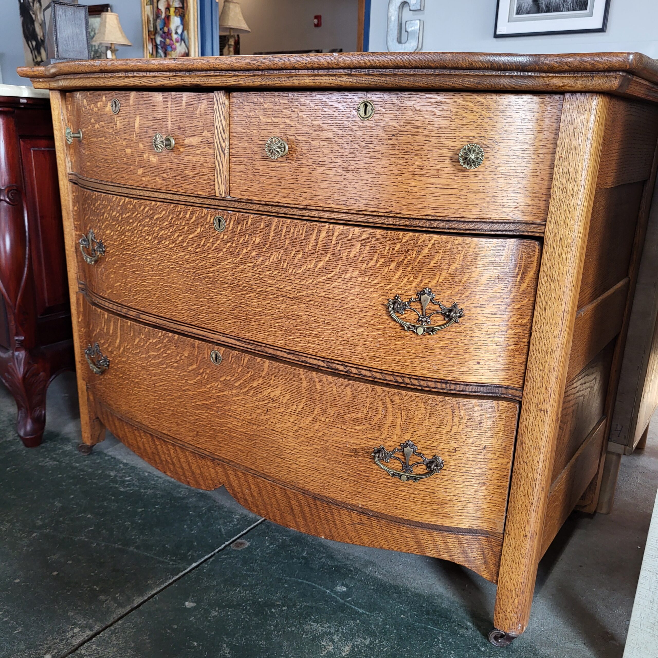 vintage oak chest