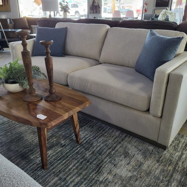 cream sofa w/ grey mono base