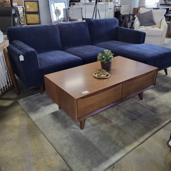 dark blue raf chaise sectional