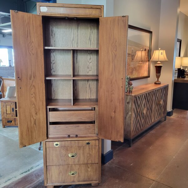 drexel pecan cabinet