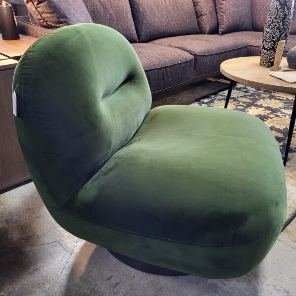 moss green swivel lounge chair