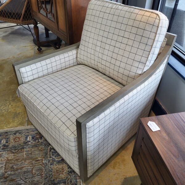 plaid swivel accent chair