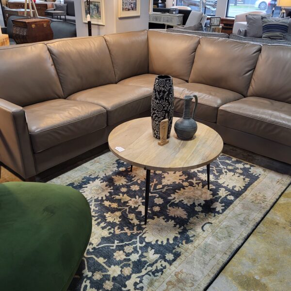 2pc taupe leather sectional