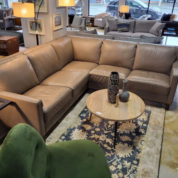 2pc taupe leather sectional