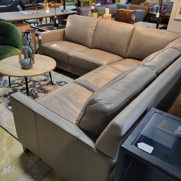 2pc taupe leather sectional