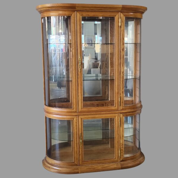 demilune oak curio