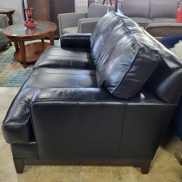 ethan allen leather loveseat