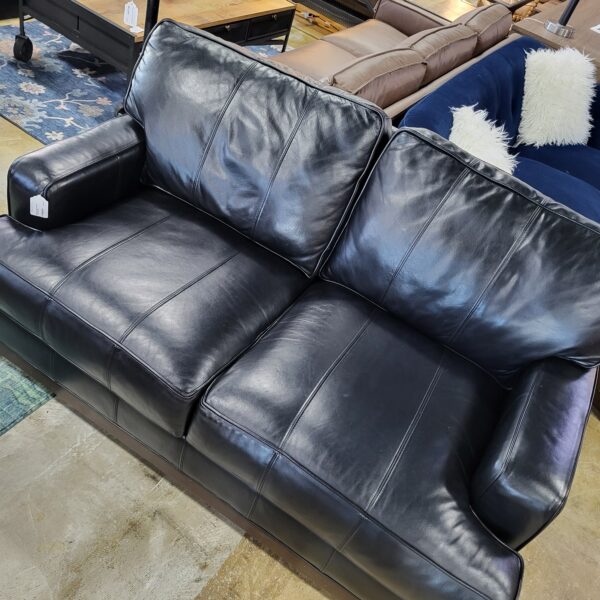 ethan allen leather loveseat