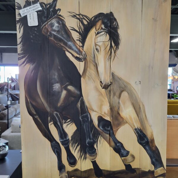 local original artist horse on wood