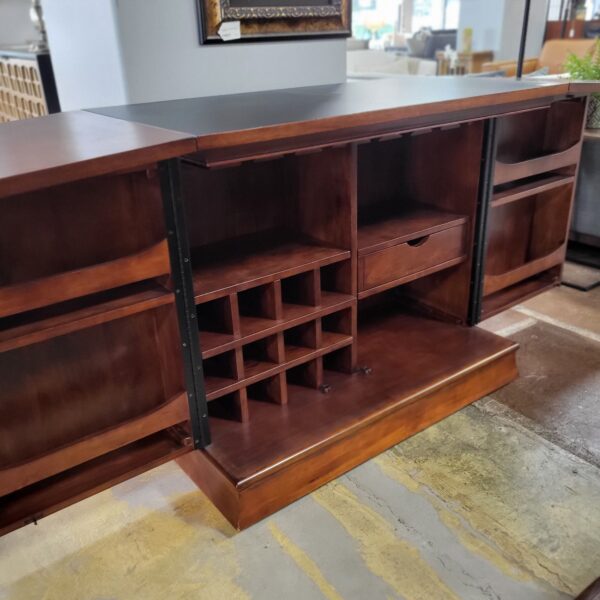 burlwood bar cabinet