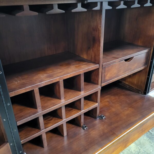 burlwood bar cabinet