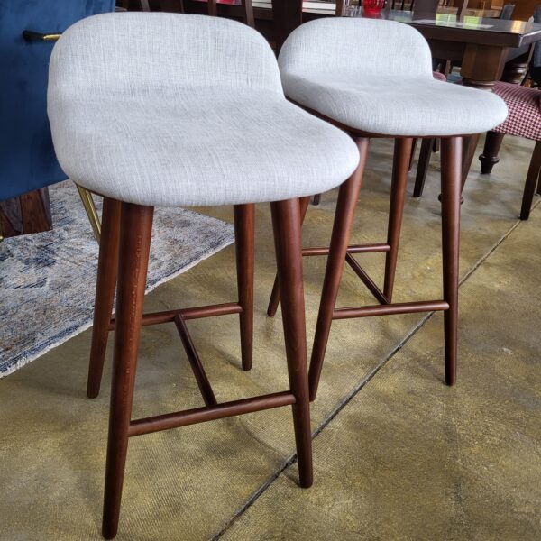 grey and walnut stool