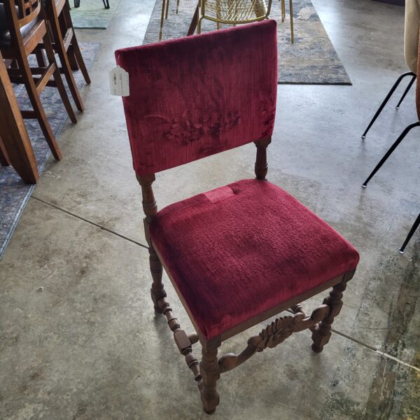 antique spanish red velvet chair