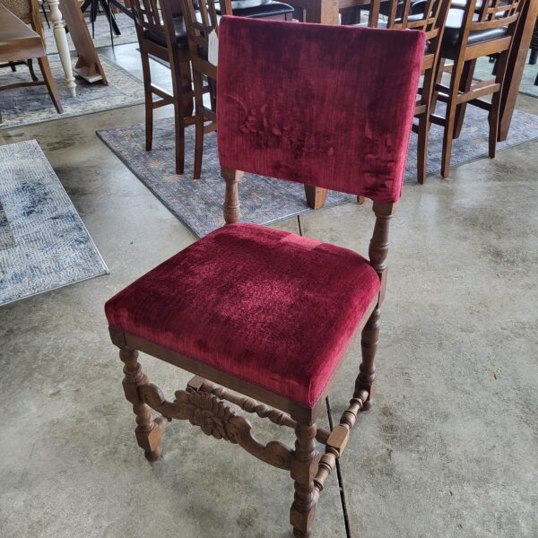 antique spanish red velvet chair