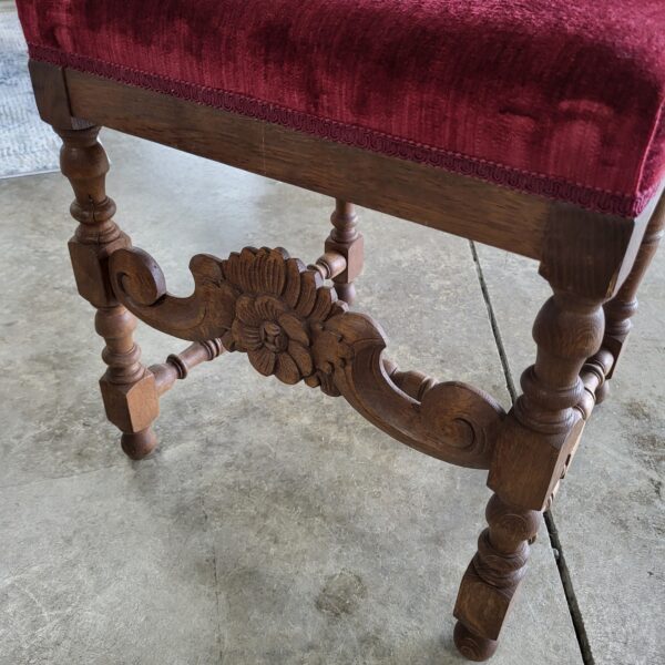 antique spanish red velvet chair