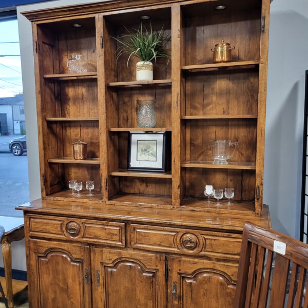 2pc rustic wood hutch