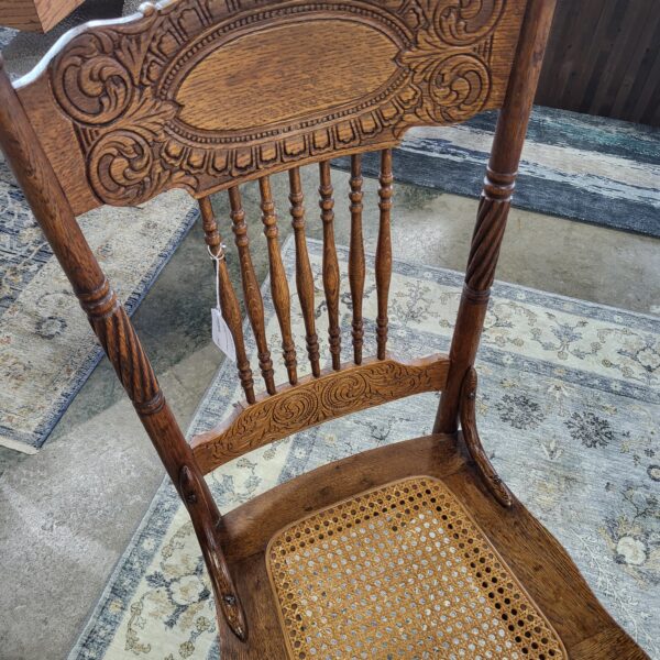 vintage oak/cane spindle chair