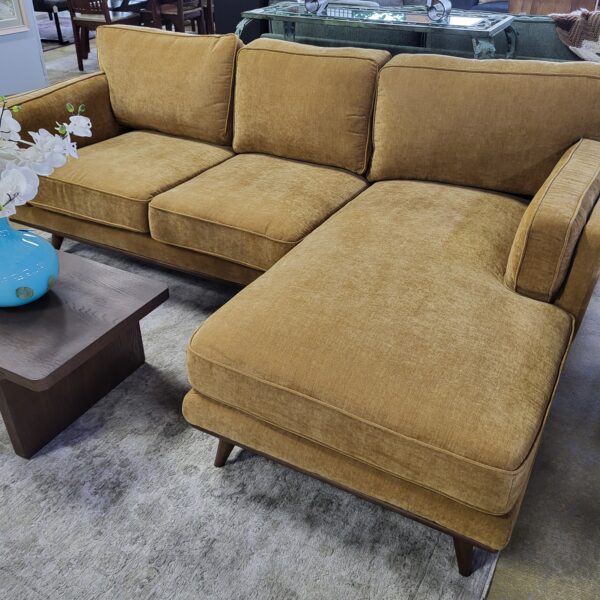 harvest gold raf chaise sectional