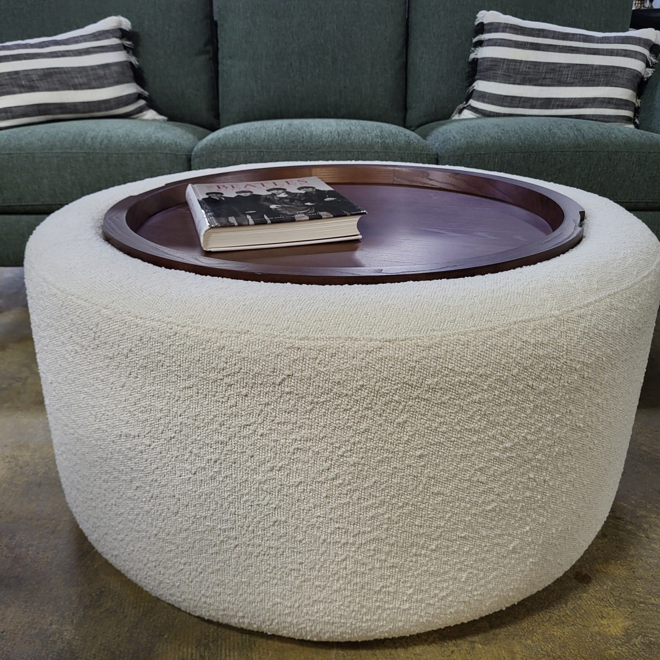 kardiel walnut top cream grover ottoman