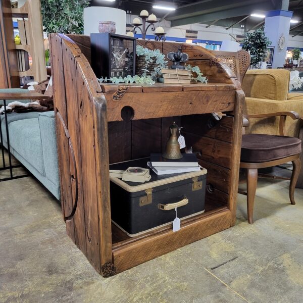 one of a kind reclaimed wood catch all table